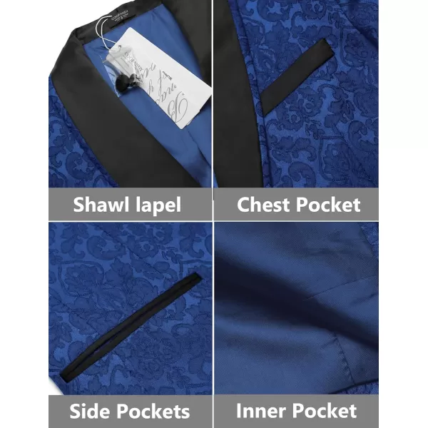 COOFANDY Men's Floral Tuxedo Suit Jacket Slim Fit Dinner Jacket Party Prom Wedding Blazer Jackets)