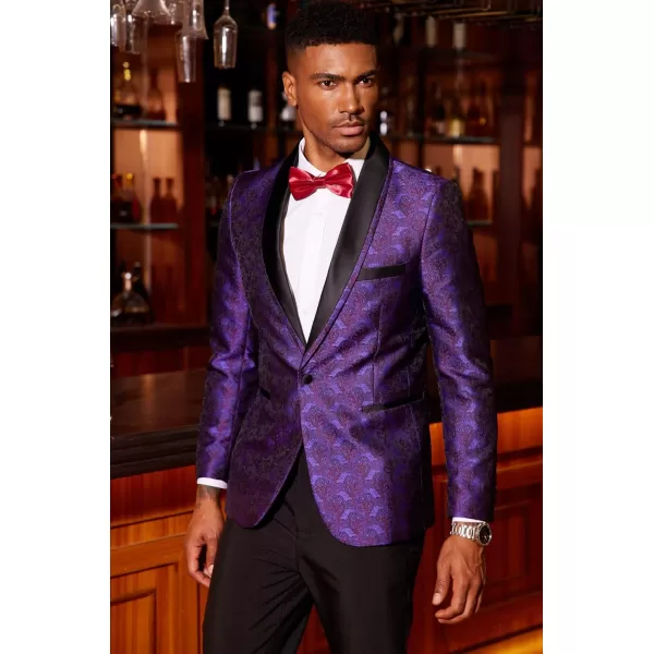 COOFANDY Men's Floral Tuxedo Suit Jacket Slim Fit Dinner Jacket Party Prom Wedding Blazer Jackets