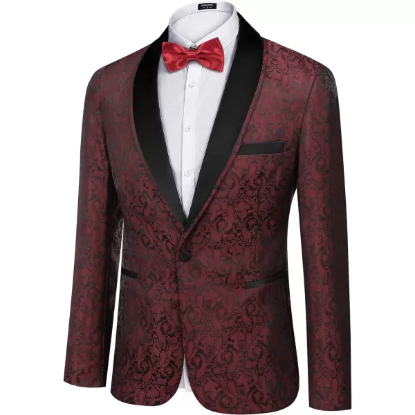 COOFANDY Men's Floral Tuxedo Suit Jacket Slim Fit Dinner Jacket Party Prom Wedding Blazer Jackets