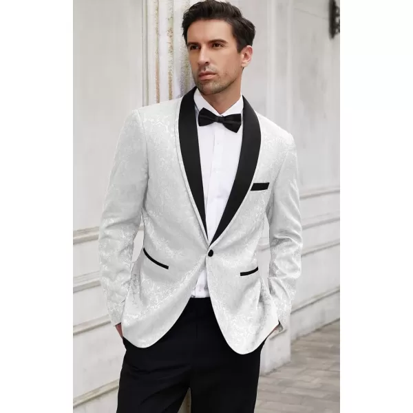 COOFANDY Men's Floral Tuxedo Suit Jacket Slim Fit Dinner Jacket Party Prom Wedding Blazer Jackets)