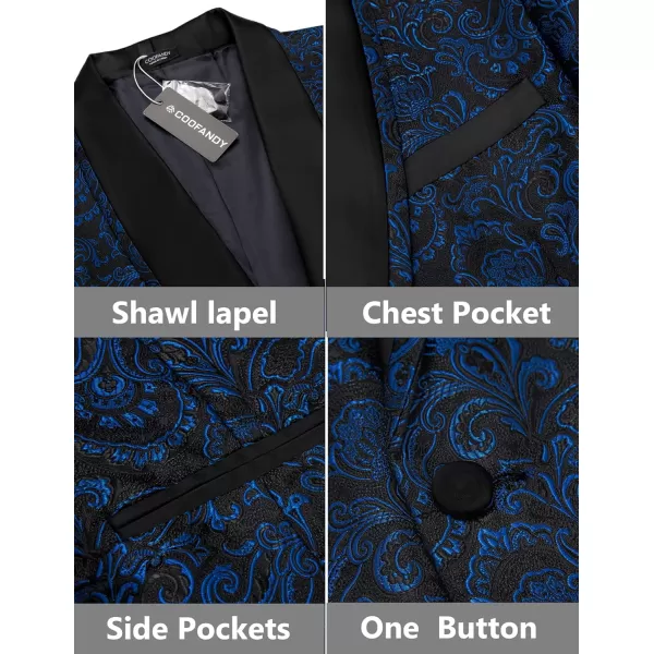 COOFANDY Men's Floral Tuxedo Suit Jacket Slim Fit Dinner Jacket Party Prom Wedding Blazer Jackets