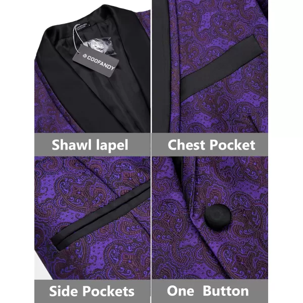 COOFANDY Men's Floral Tuxedo Suit Jacket Slim Fit Dinner Jacket Party Prom Wedding Blazer Jackets