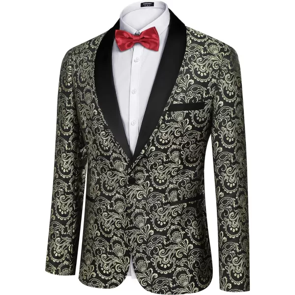 COOFANDY Men's Floral Tuxedo Suit Jacket Slim Fit Dinner Jacket Party Prom Wedding Blazer Jackets