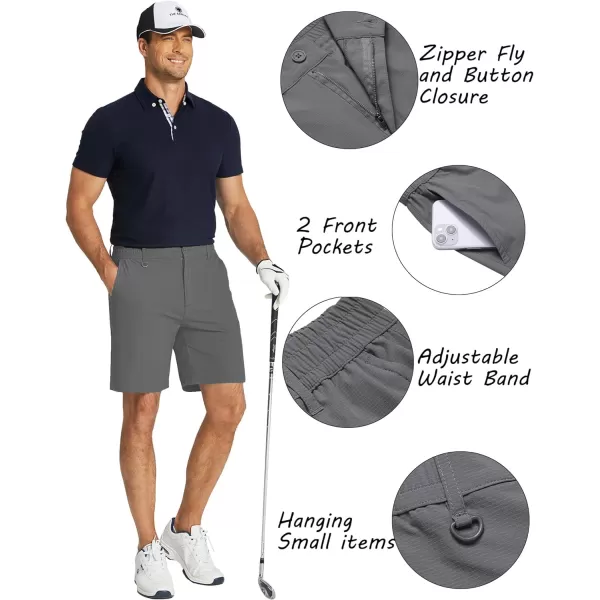 COOFANDY Men's Golf Shorts 8 Inch Lightweight Quick Dry Casual Dress Shorts Hiking Travel Shorts with Pockets