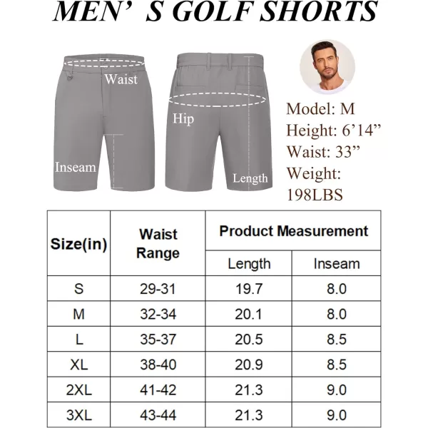 COOFANDY Men's Golf Shorts 8 Inch Lightweight Quick Dry Casual Dress Shorts Hiking Travel Shorts with Pockets