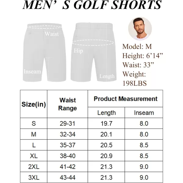 COOFANDY Men's Golf Shorts 8 Inch Lightweight Quick Dry Casual Dress Shorts Hiking Travel Shorts with Pockets