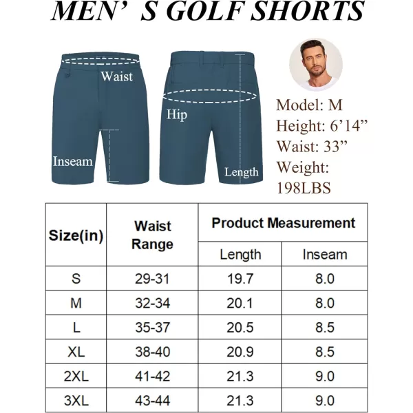 COOFANDY Men's Golf Shorts 8 Inch Lightweight Quick Dry Casual Dress Shorts Hiking Travel Shorts with Pockets