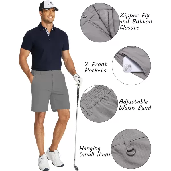 COOFANDY Men's Golf Shorts 8 Inch Lightweight Quick Dry Casual Dress Shorts Hiking Travel Shorts with Pockets