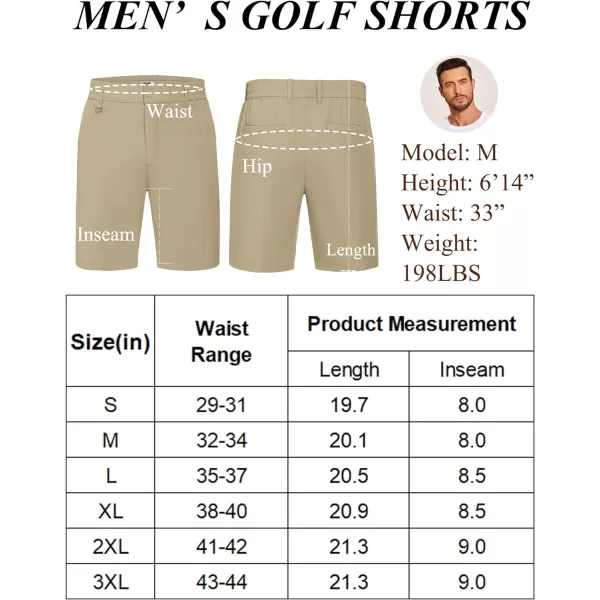 COOFANDY Men's Golf Shorts 8 Inch Lightweight Quick Dry Casual Dress Shorts Hiking Travel Shorts with Pockets