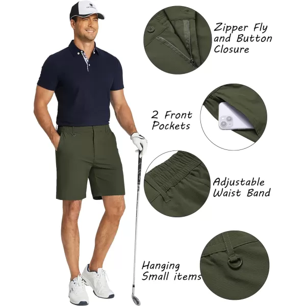 COOFANDY Men's Golf Shorts 8 Inch Lightweight Quick Dry Casual Dress Shorts Hiking Travel Shorts with Pockets