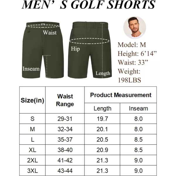 COOFANDY Men's Golf Shorts 8 Inch Lightweight Quick Dry Casual Dress Shorts Hiking Travel Shorts with Pockets