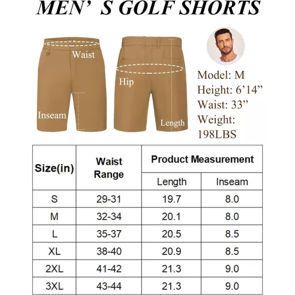 COOFANDY Men's Golf Shorts 8 Inch Lightweight Quick Dry Casual Dress Shorts Hiking Travel Shorts with Pockets