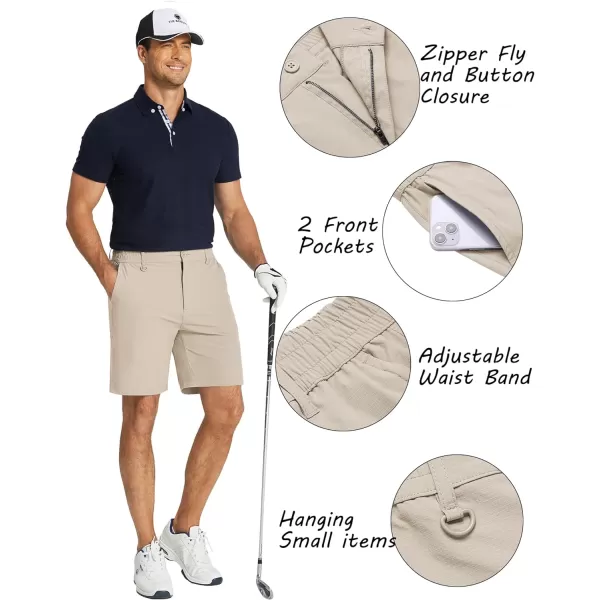 COOFANDY Men's Golf Shorts 8 Inch Lightweight Quick Dry Casual Dress Shorts Hiking Travel Shorts with Pockets