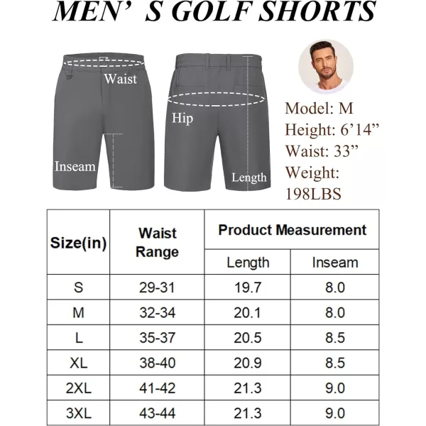 COOFANDY Men's Golf Shorts 8 Inch Lightweight Quick Dry Casual Dress Shorts Hiking Travel Shorts with Pockets