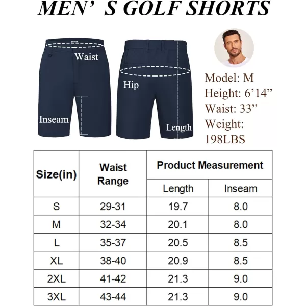 COOFANDY Men's Golf Shorts 8 Inch Lightweight Quick Dry Casual Dress Shorts Hiking Travel Shorts with Pockets
