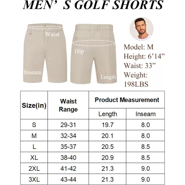 COOFANDY Men's Golf Shorts 8 Inch Lightweight Quick Dry Casual Dress Shorts Hiking Travel Shorts with Pockets