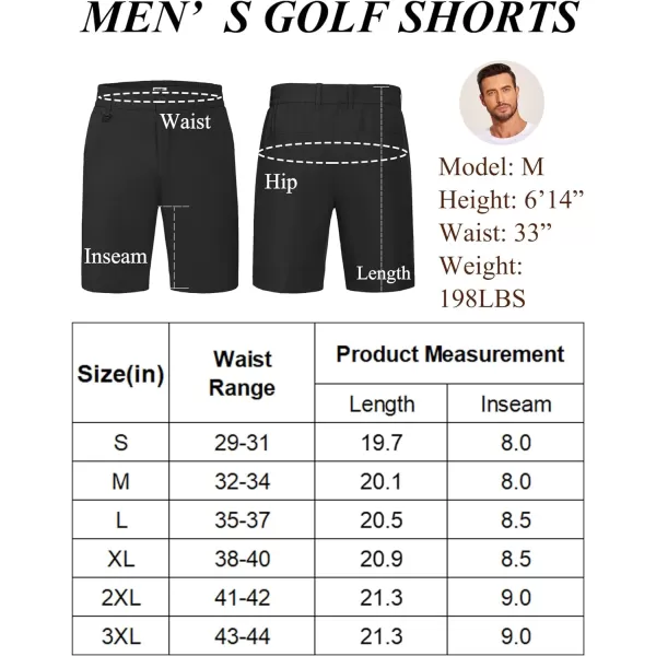 COOFANDY Men's Golf Shorts 8 Inch Lightweight Quick Dry Casual Dress Shorts Hiking Travel Shorts with Pockets