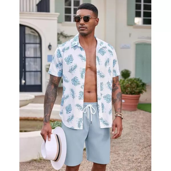 COOFANDY Men's Hawaiian Beach Shorts Elastic Waist Drawstring Lightweight Summer Casual Shorts with Pocket