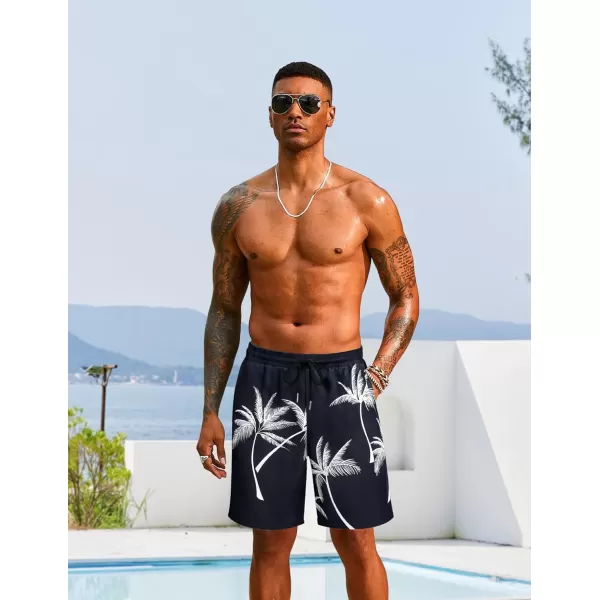 COOFANDY Men's Hawaiian Beach Shorts Elastic Waist Drawstring Lightweight Summer Casual Shorts with Pocket