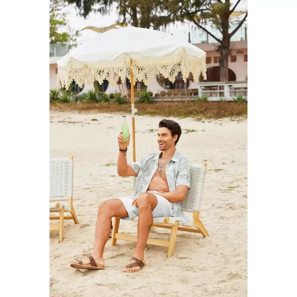 COOFANDY Men's Hawaiian Beach Shorts Elastic Waist Drawstring Lightweight Summer Casual Shorts with Pocket