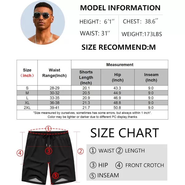 COOFANDY Men's Hawaiian Beach Shorts Elastic Waist Drawstring Lightweight Summer Casual Shorts with Pocket
