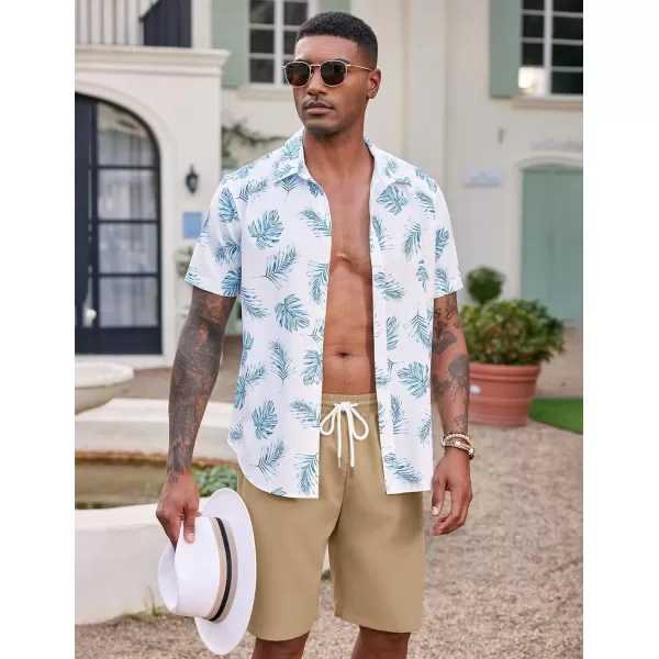 COOFANDY Men's Hawaiian Beach Shorts Elastic Waist Drawstring Lightweight Summer Casual Shorts with Pocket
