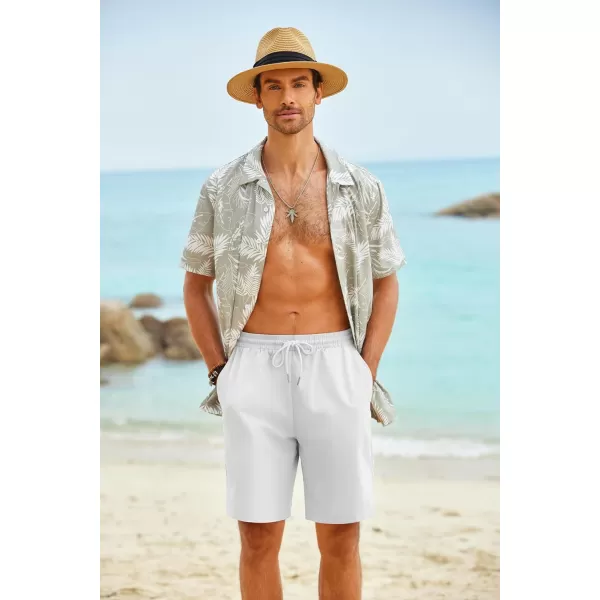 COOFANDY Men's Hawaiian Beach Shorts Elastic Waist Drawstring Lightweight Summer Casual Shorts with Pocket