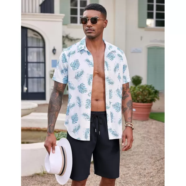 COOFANDY Men's Hawaiian Beach Shorts Elastic Waist Drawstring Lightweight Summer Casual Shorts with Pocket