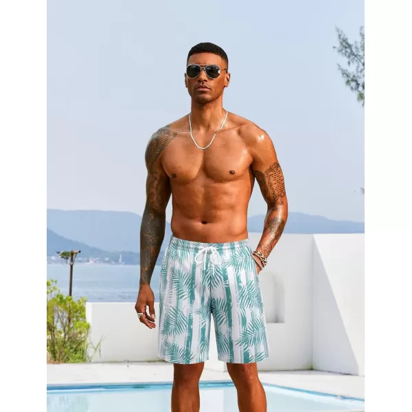 COOFANDY Men's Hawaiian Beach Shorts Elastic Waist Drawstring Lightweight Summer Casual Shorts with Pocket