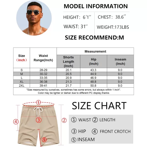 COOFANDY Men's Hawaiian Beach Shorts Elastic Waist Drawstring Lightweight Summer Casual Shorts with Pocket