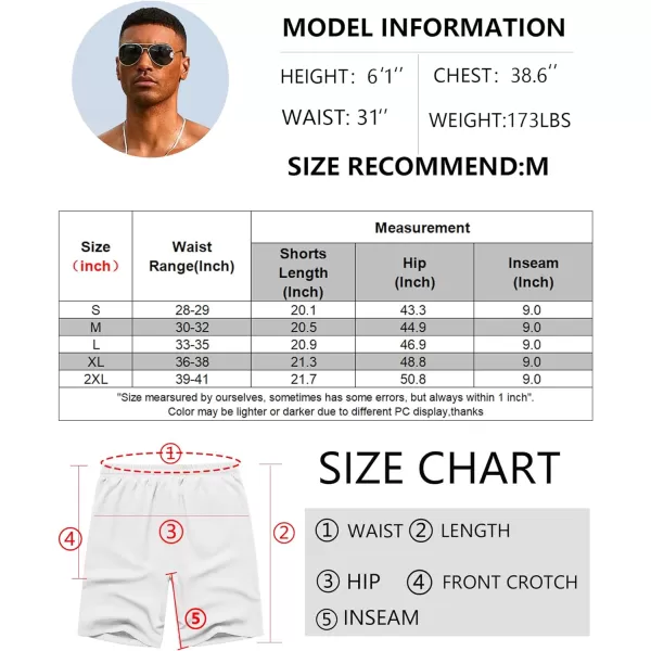 COOFANDY Men's Hawaiian Beach Shorts Elastic Waist Drawstring Lightweight Summer Casual Shorts with Pocket