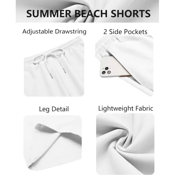 COOFANDY Men's Hawaiian Beach Shorts Elastic Waist Drawstring Lightweight Summer Casual Shorts with Pocket