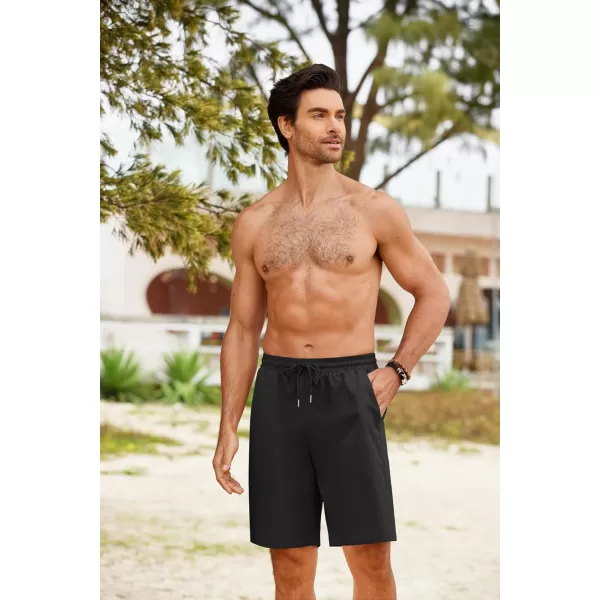 COOFANDY Men's Hawaiian Beach Shorts Elastic Waist Drawstring Lightweight Summer Casual Shorts with Pocket