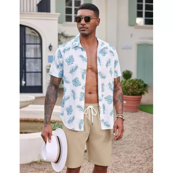 COOFANDY Men's Hawaiian Beach Shorts Elastic Waist Drawstring Lightweight Summer Casual Shorts with Pocket