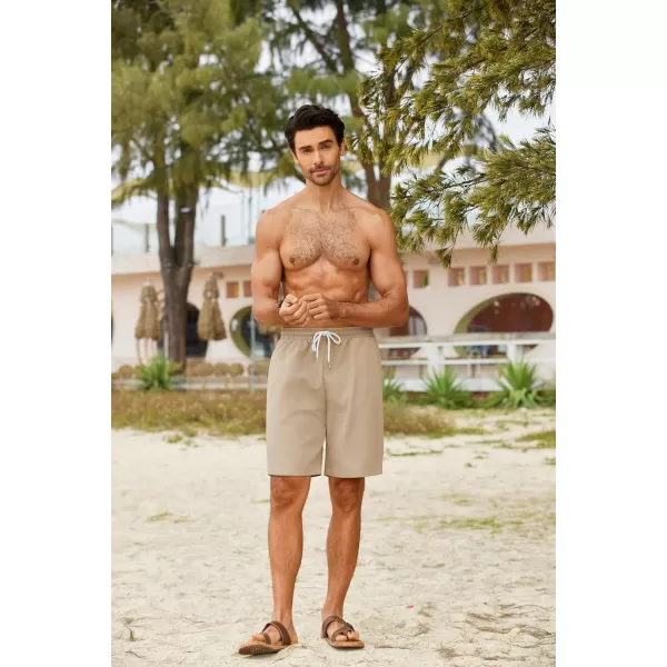 COOFANDY Men's Hawaiian Beach Shorts Elastic Waist Drawstring Lightweight Summer Casual Shorts with Pocket