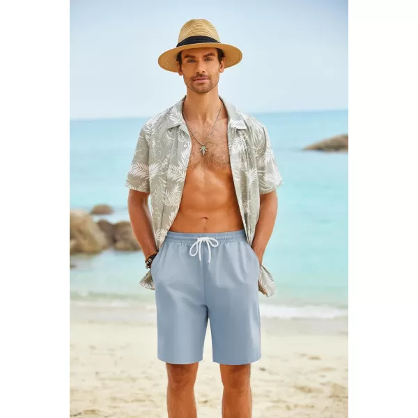 COOFANDY Men's Hawaiian Beach Shorts Elastic Waist Drawstring Lightweight Summer Casual Shorts with Pocket