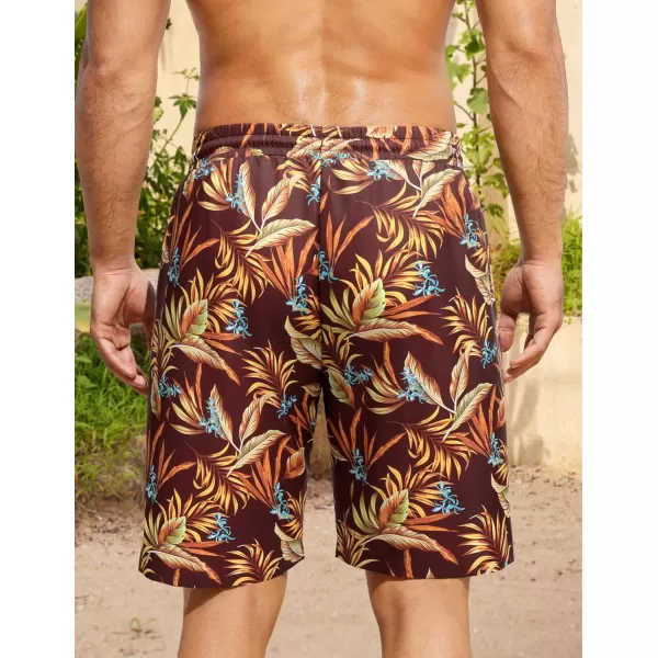COOFANDY Men's Hawaiian Beach Shorts Elastic Waist Drawstring Lightweight Summer Casual Shorts with Pocket