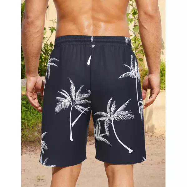 COOFANDY Men's Hawaiian Beach Shorts Elastic Waist Drawstring Lightweight Summer Casual Shorts with Pocket