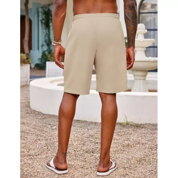 COOFANDY Men's Hawaiian Beach Shorts Elastic Waist Drawstring Lightweight Summer Casual Shorts with Pocket