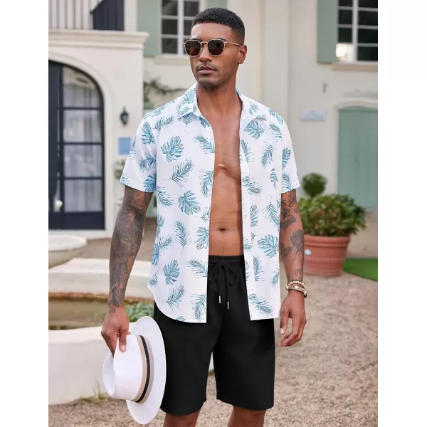 COOFANDY Men's Hawaiian Beach Shorts Elastic Waist Drawstring Lightweight Summer Casual Shorts with Pocket