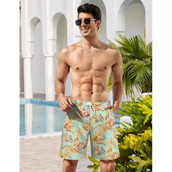 COOFANDY Men's Hawaiian Beach Shorts Elastic Waist Drawstring Lightweight Summer Casual Shorts with Pocket