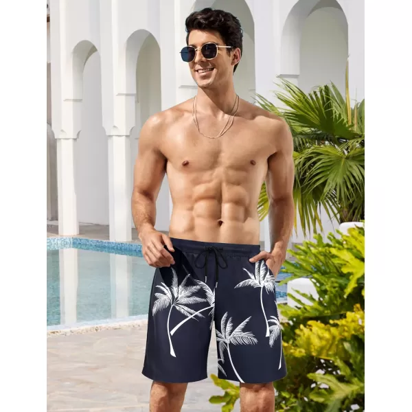 COOFANDY Men's Hawaiian Beach Shorts Elastic Waist Drawstring Lightweight Summer Casual Shorts with Pocket