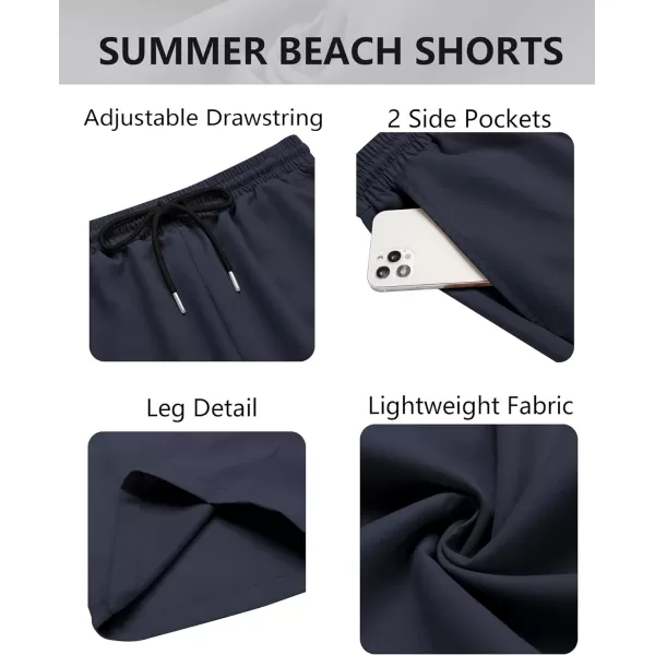 COOFANDY Men's Hawaiian Beach Shorts Elastic Waist Drawstring Lightweight Summer Casual Shorts with Pocket