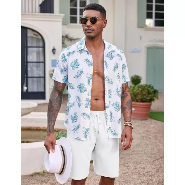 COOFANDY Men's Hawaiian Beach Shorts Elastic Waist Drawstring Lightweight Summer Casual Shorts with Pocket
