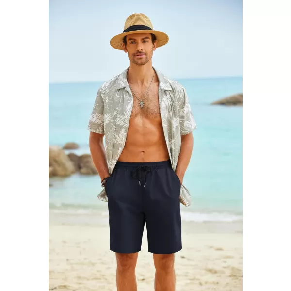 COOFANDY Men's Hawaiian Beach Shorts Elastic Waist Drawstring Lightweight Summer Casual Shorts with Pocket