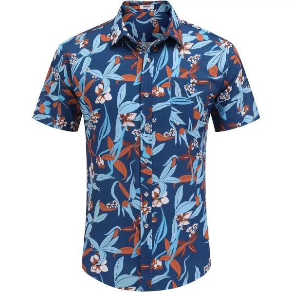 COOFANDY Mens Hawaiian Shirts Short Sleeve Casual Button Down Tropical Beach Shirt
