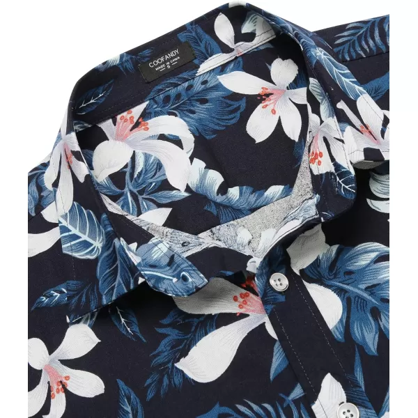 COOFANDY Mens Hawaiian Shirts Short Sleeve Casual Button Down Tropical Beach Shirt