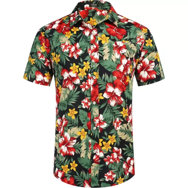 COOFANDY Mens Hawaiian Shirts Short Sleeve Casual Button Down Tropical Beach Shirt