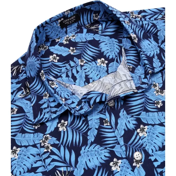 COOFANDY Mens Hawaiian Shirts Short Sleeve Casual Button Down Tropical Beach Shirt