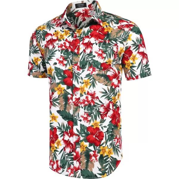 COOFANDY Mens Hawaiian Shirts Short Sleeve Casual Button Down Tropical Beach Shirt